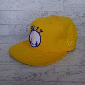 Golden State Warriors Hat Cap Fitted Mens 7 Yellow The City New Era NBA